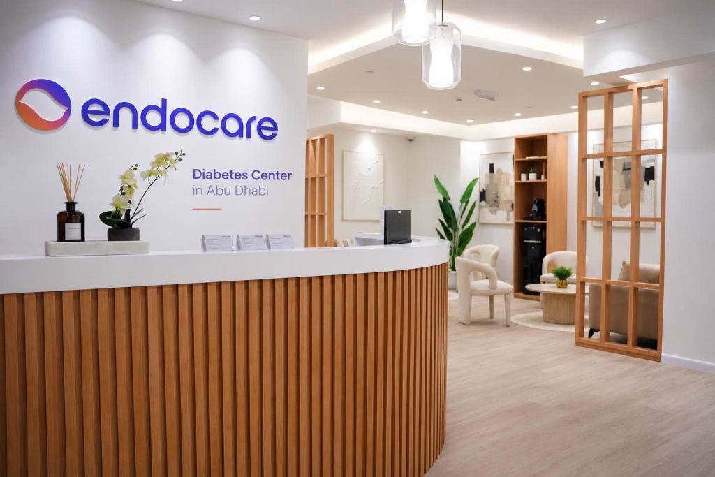 Reception at Endocare Clinic, the diabetes center at Al Bateen in Abu Dhabi