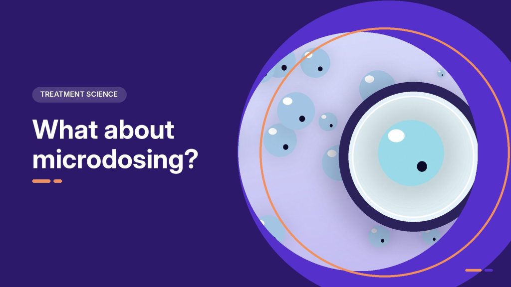 What about microdosing? Illustration of medication droplets under a magnifying lens